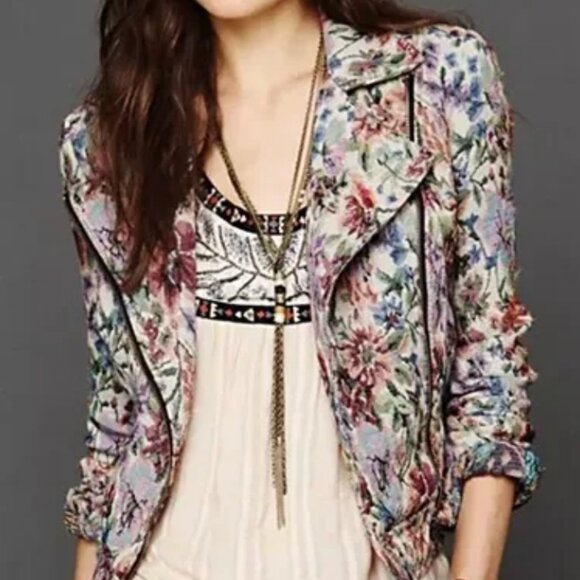 Free People Tapestry Moto Jacket - Picture 1 of 5